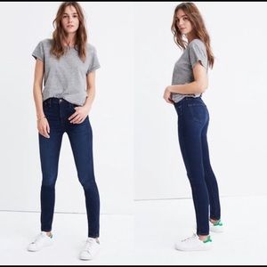 Madewell 10-Inch High Rise Hayes Wash Blue Skinny Jeans 28